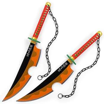 オレンジ鞘の曲刀2本と紫帯 オレンジ鞘の曲刀2本と紫帯